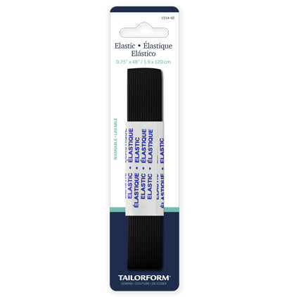 3/4' KNIT ELASTIC BLACK