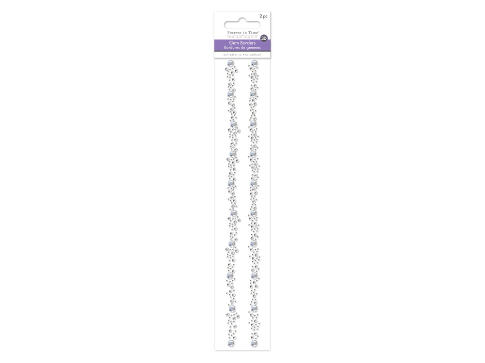 Paper Craft Sticker: 12" Ornate Gem Borders x2 E) Crystal