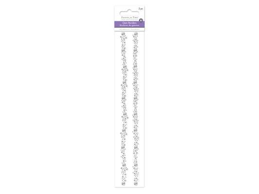 Paper Craft Sticker: 12" Ornate Gem Borders x2 E) Crystal
