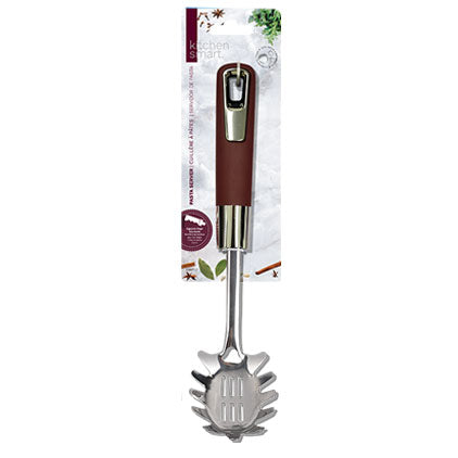 PASTA SERVER- AUBERGINE HANDLE 31.5*7.5CM