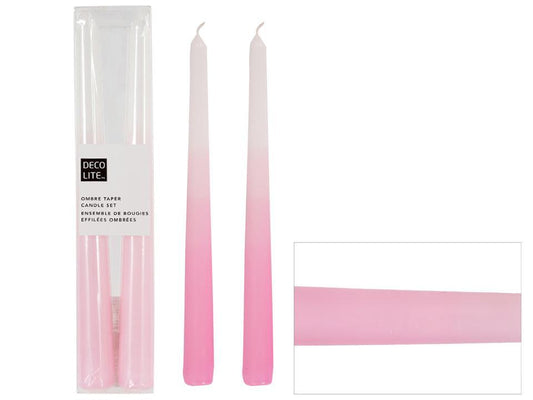 Deco Lite Dipped Tapers Set/2, 10", Blush Pink, PVC box