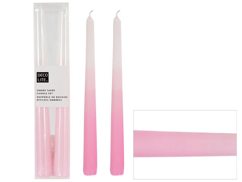 Deco Lite Dipped Tapers Set/2, 10", Blush Pink, PVC box