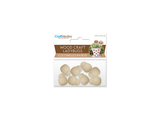 Wood Craft: 3/4" Mini Ladybugs 8pc