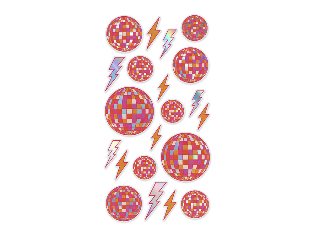 Paper Craft Sticker: 3.9"x7.5" Vinyl Holographic D) Disco Ball