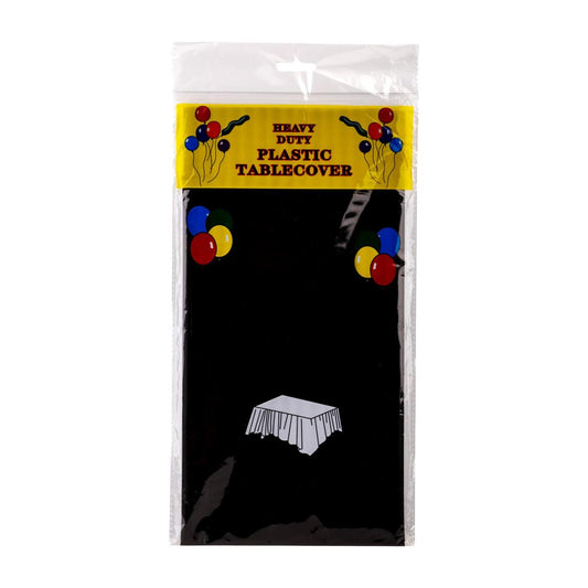 Let's Party, Black Plastic Tablecloth, 54"x108", Polybag (REF #60126)