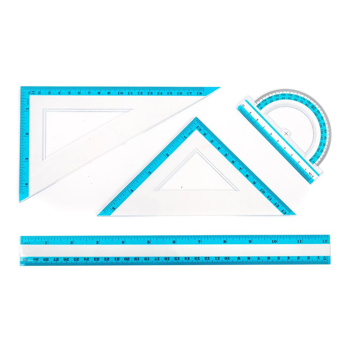 Desk Tech  4pc Geometric Ruler Set,  pbh