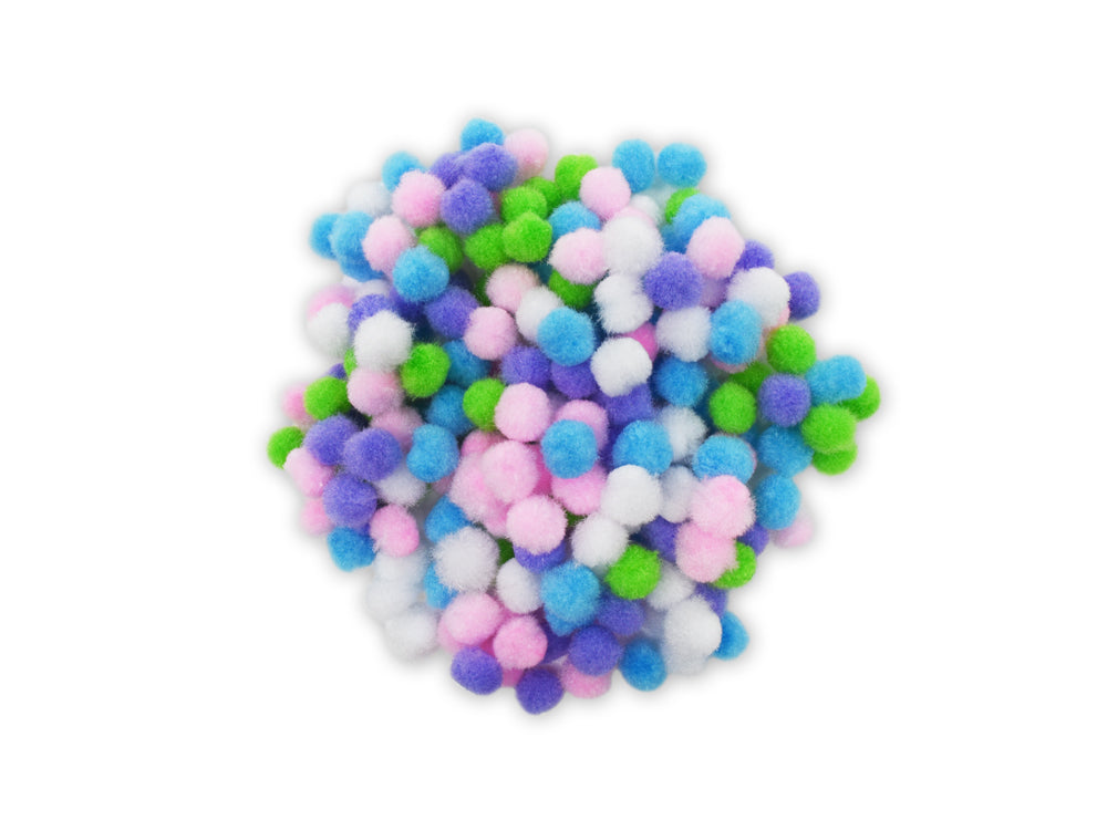 Krafty Kids: 3/8" (9.5mm) Mini Pom-Poms x200 Pastel Colors Asst
