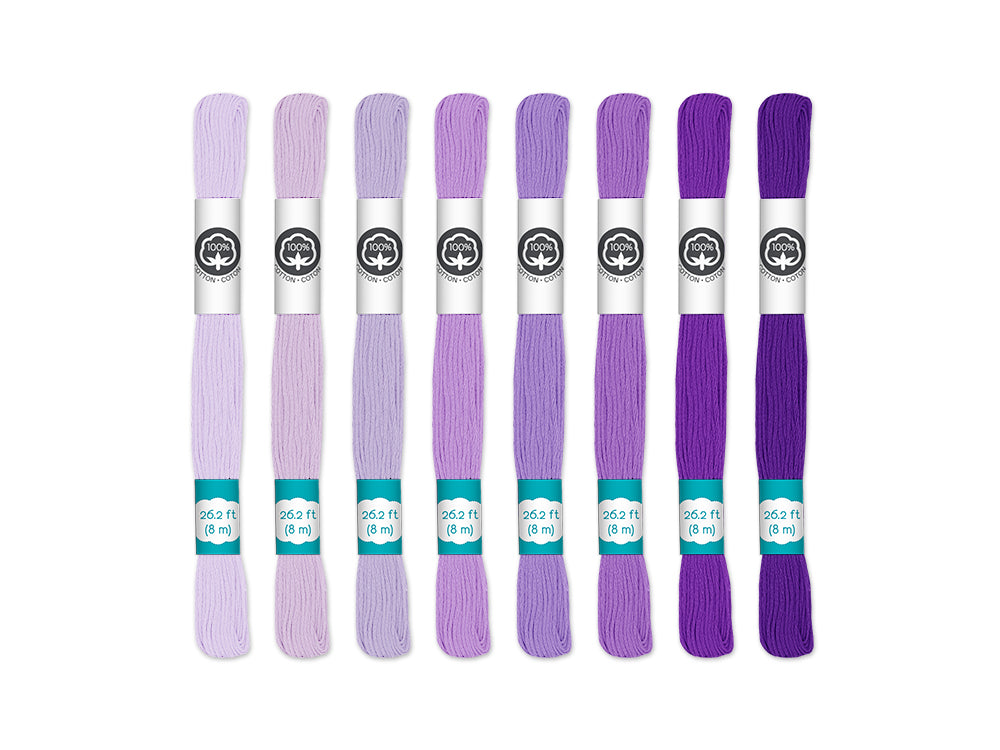 Needlecrafters: 8m Cotton Embroidery Floss 8 Hanks/pkg G) Lavender Dreams