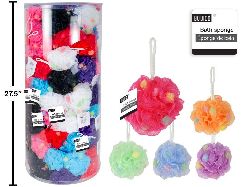 Bodico Bath Sponge w/Col. Sponge Insert, 120/PVC tube, 6 col. h/t