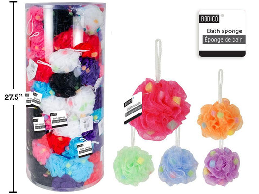 Bodico Bath Sponge w/Col. Sponge Insert, 120/PVC tube, 6 col. h/t