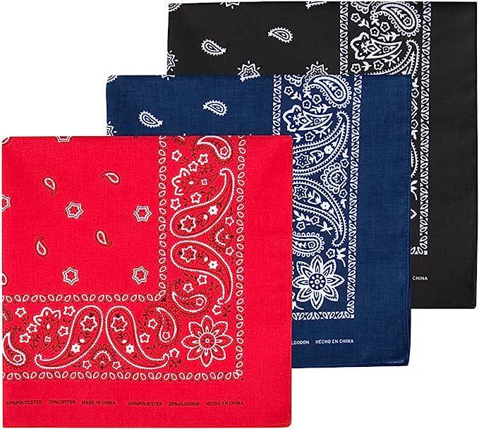 Bodico, Cotton Bandana 54x54cm Paisley, 3-asst col, hc