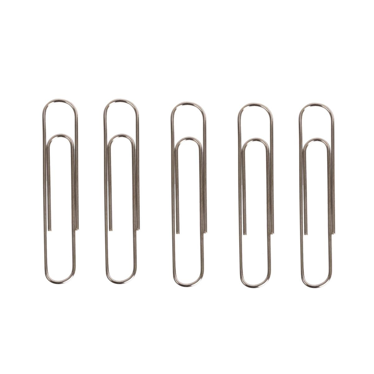 O.WKs. 80-pc Metal Paper Clips,  50mm, clam pack w/ header