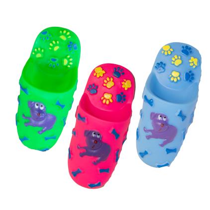 SLIPPER SQUEAKY PET TOY-ASTD 15x8x6cm