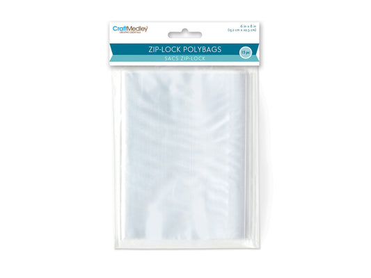 Craft Medley: Zipper-Seal Polybags 6"x8" 15pc