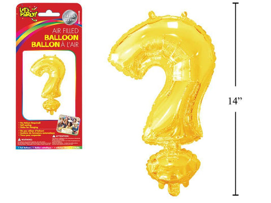 Let's Party "?" Gold Air Filled Balloon,14"