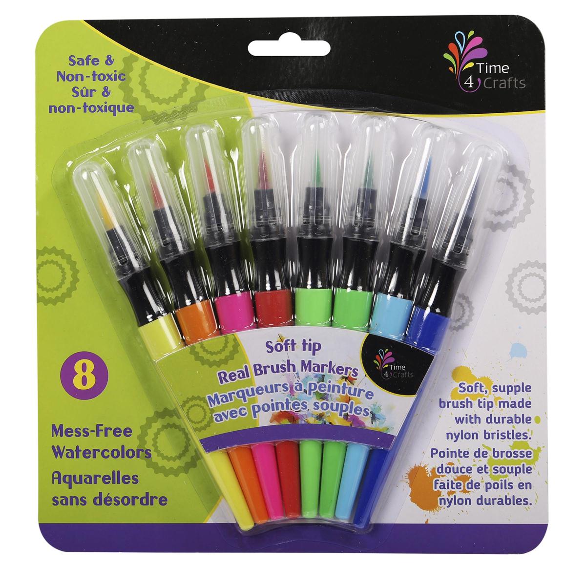 T4C, 8-pc  Brush Markers, Blister Card