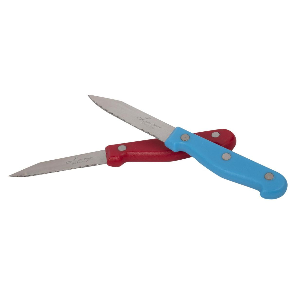 Luciano  2-pc S/S Paring Knife w/ Col.Handle,Blade 0.8mm,b/c