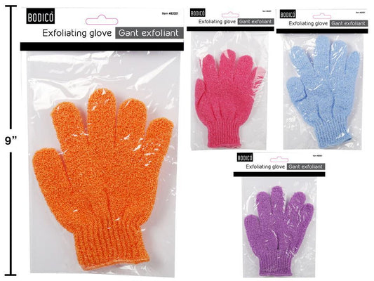 Bodico 7" Exfoliating Glove,  4 col.,  opp bag