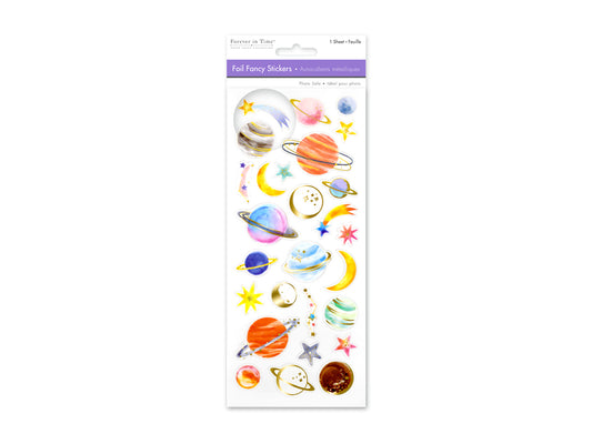 Paper Craft Sticker: 10cmx23cm Foil Fancy C) Outer Space