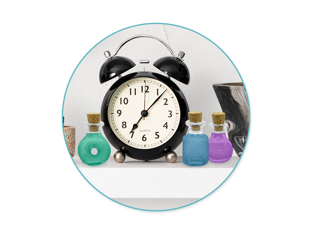 Glass Bottles: 1" Mini Containers w/Cork Lid 4pc Designer Series C) Vineyard