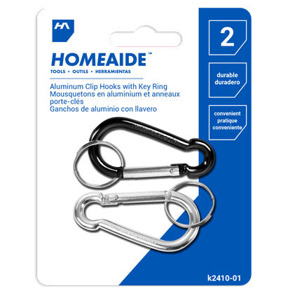 ALUMINUM CLIP HOOKS - 2 KEY CHAIN