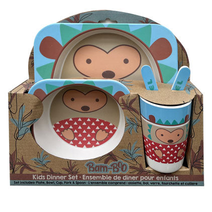*KIDS BAMBOU DISH SET 5PCS-PORCUPINE 26*7*23CM