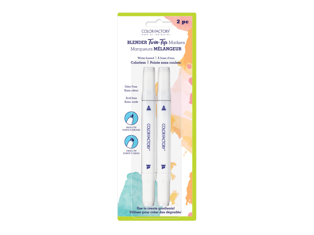 Color Factory: Water-Based Colorless Blender Twin Marker Fine+Broad 2pc