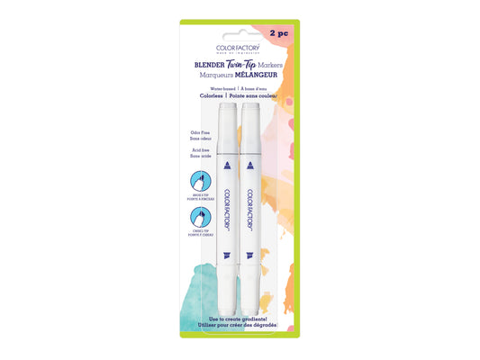 Color Factory: Water-Based Colorless Blender Twin Marker Fine+Broad 2pc