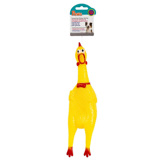 11.5" PAWS Screaming Chicken Pet Toy, Hang Tag