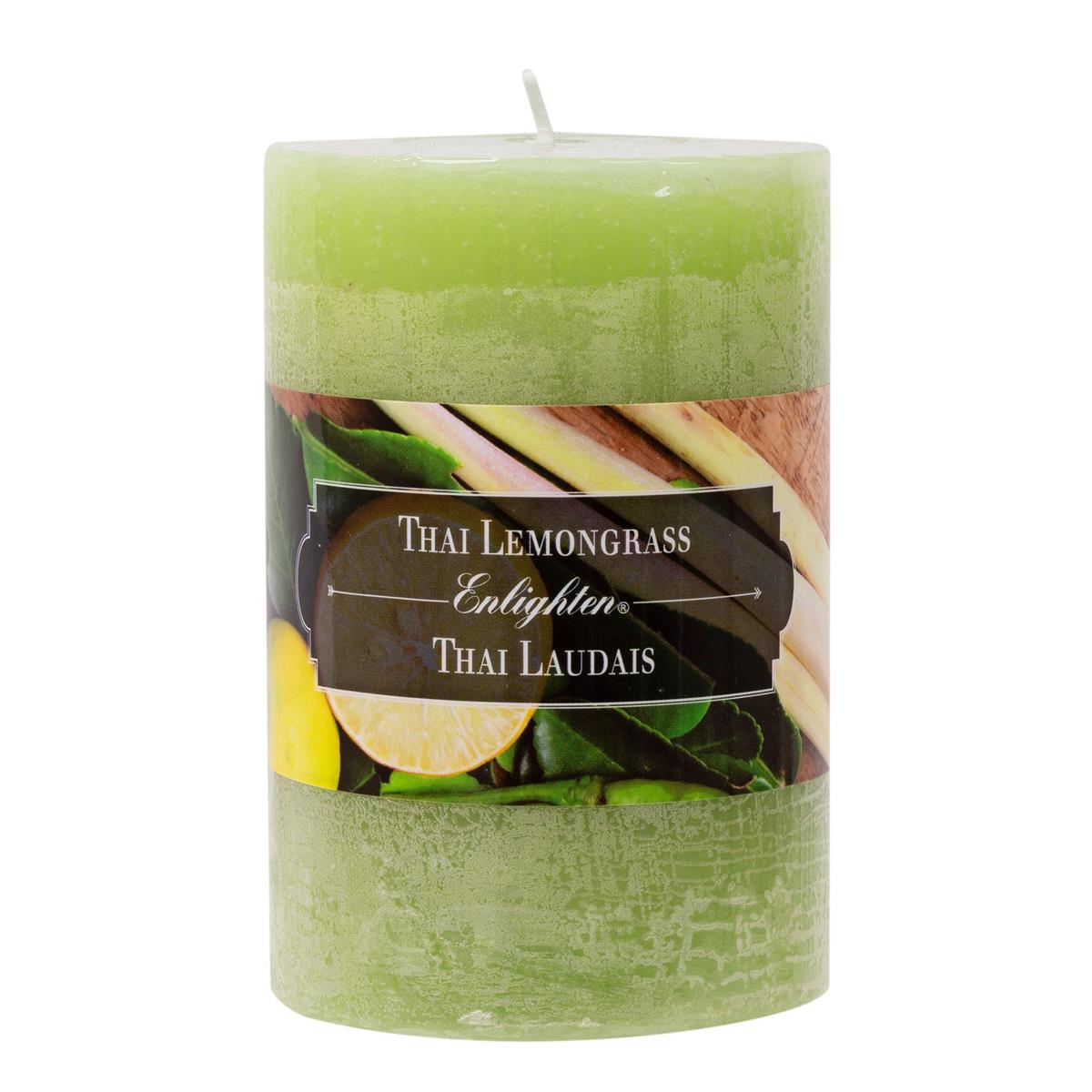 KG Enlighten 4" Scented Pillar Thai Lemongrass (Az)