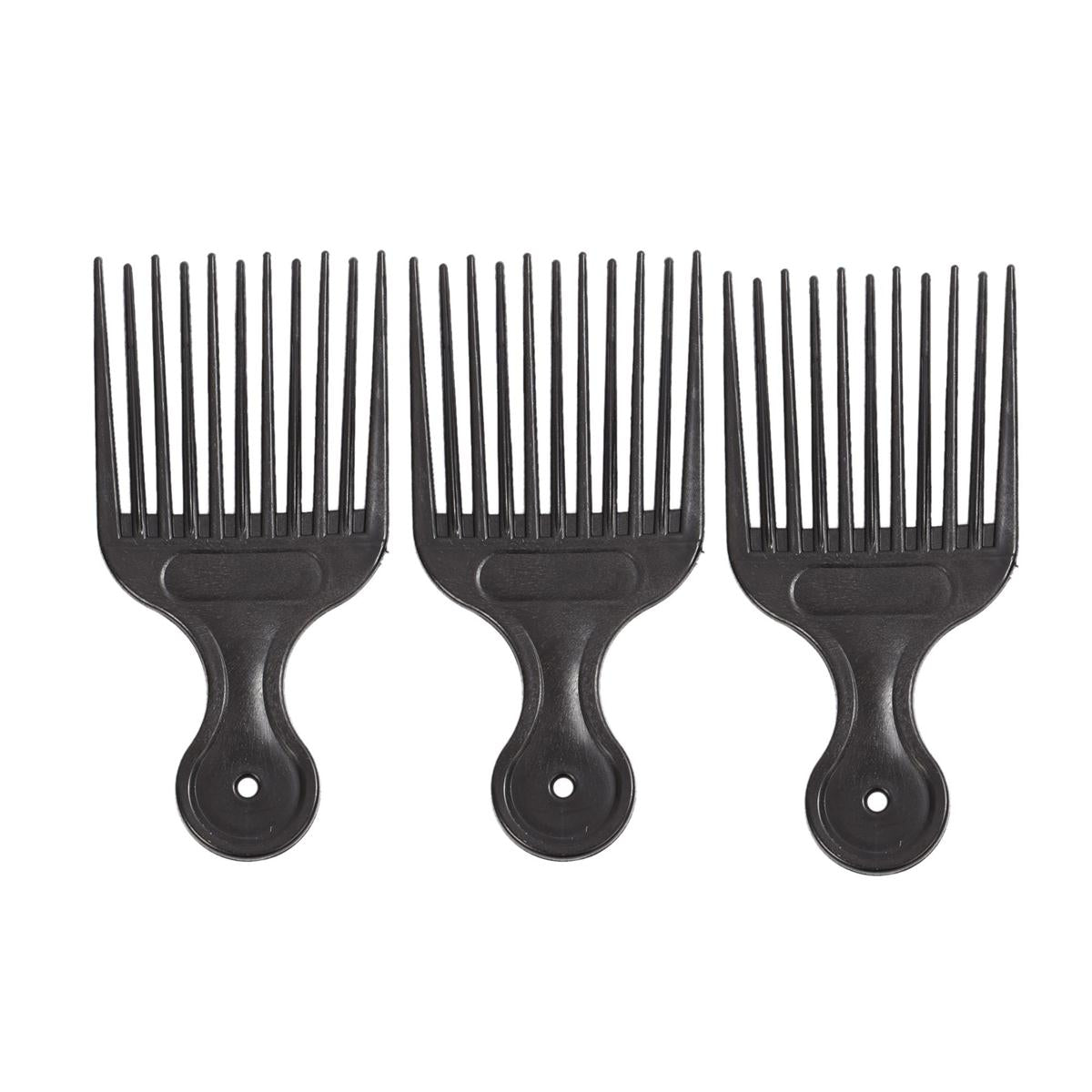 Stylin 3-pc Hair Pick Comb set, Black colour,  b/c