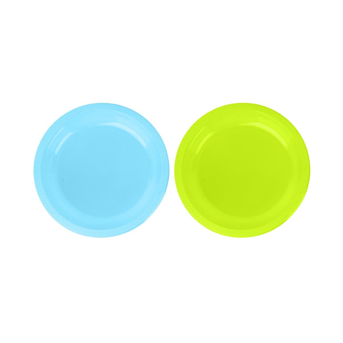 Luciano 12PK 9" PP Dinner Plate, 2asst, Blue/Green, Color Label, 12PK/PDQ