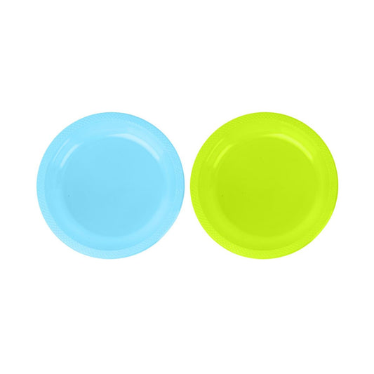 Luciano 12PK 9" PP Dinner Plate, 2asst, Blue/Green, Color Label, 12PK/PDQ