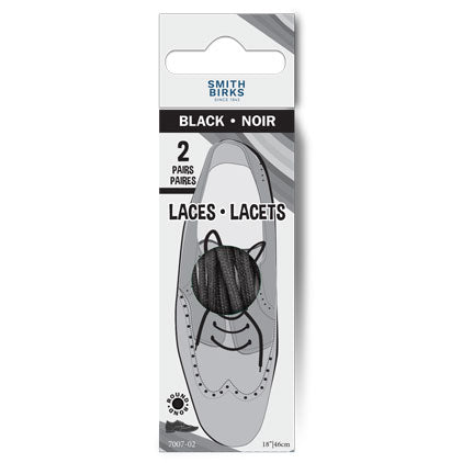 18" LACES - ROUND (2PR) BLACK
