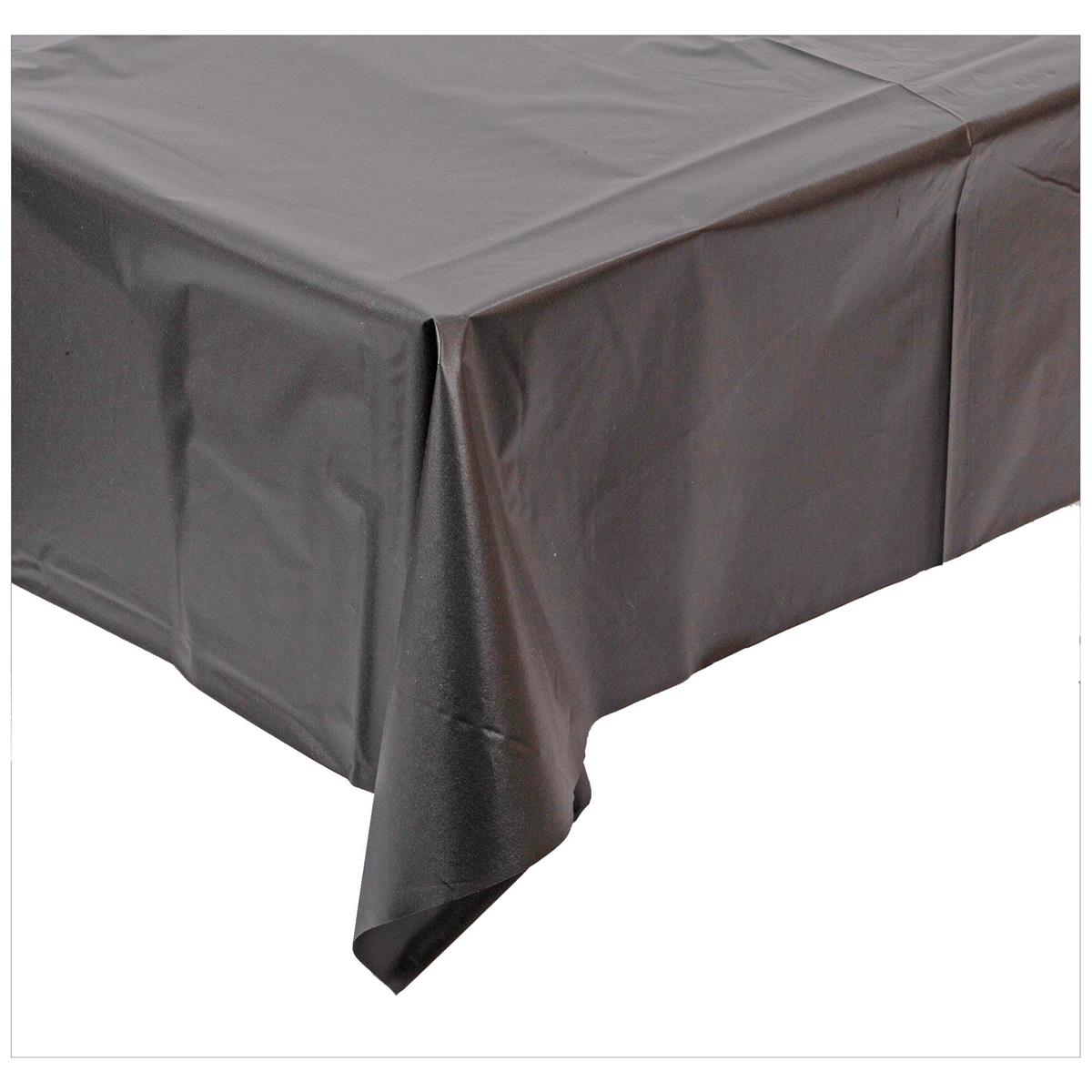 54" x 108" Plastic Tablecloth Black, pbh (REF #45628)