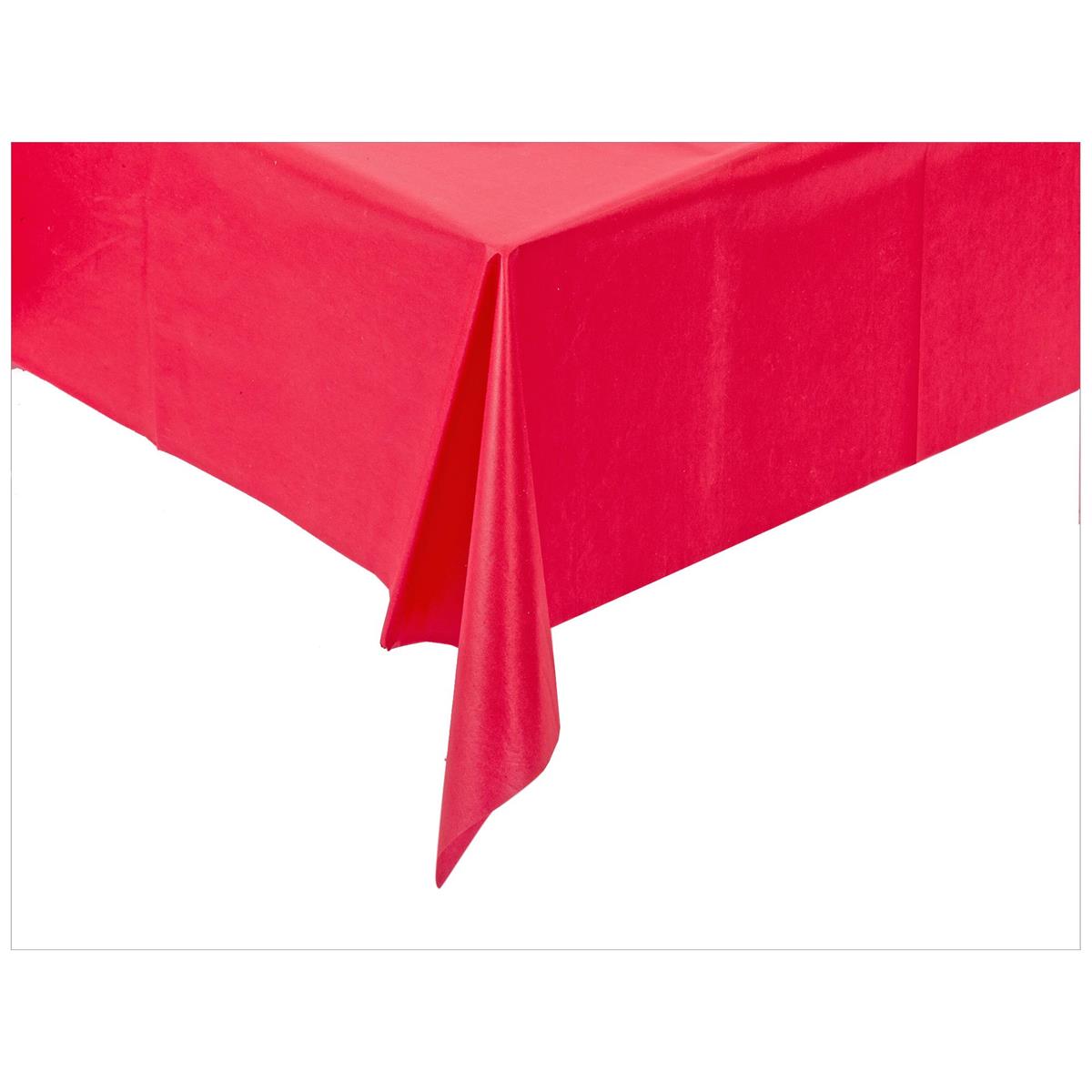 54" x 108" Plastic Tablecloth Red, pbh (REF #45625)