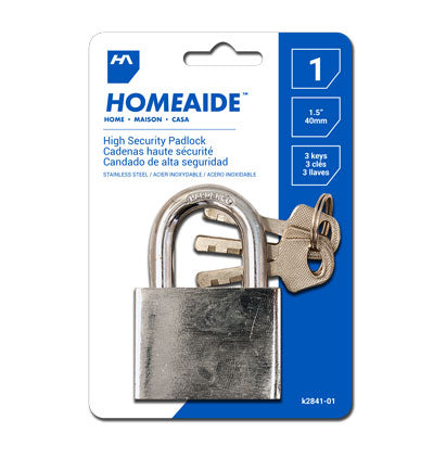 HIGH SECURITY PADLOCK - 40MM STAINLESS STEEL