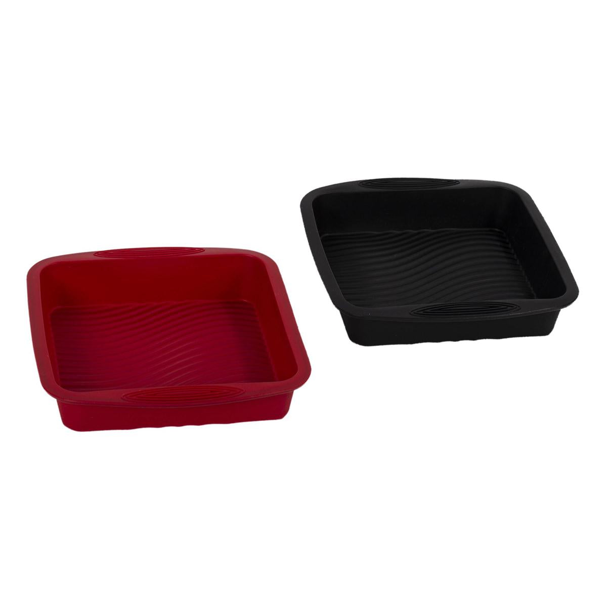 L.Gourmet 8.75x8.25x1.5" Silicone Cake Pan, 2 col., wrap card