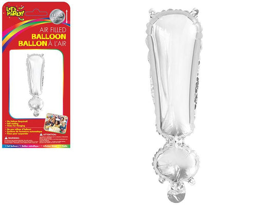 Let's Party" ! " Silver Air Filled Balloon, 14"