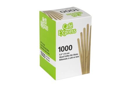 CAFE EXPRESS WOODEN COFFEE STICKS 5.5" 1000/PK x 10/CS