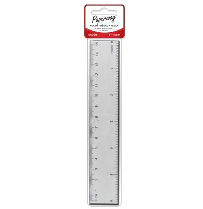 RULER - 6"/15cm, PLASTIC