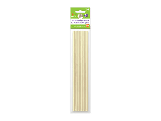 Craftwood: 6mm*6mm*30cm(L) Natural Triangle Dowel x6
