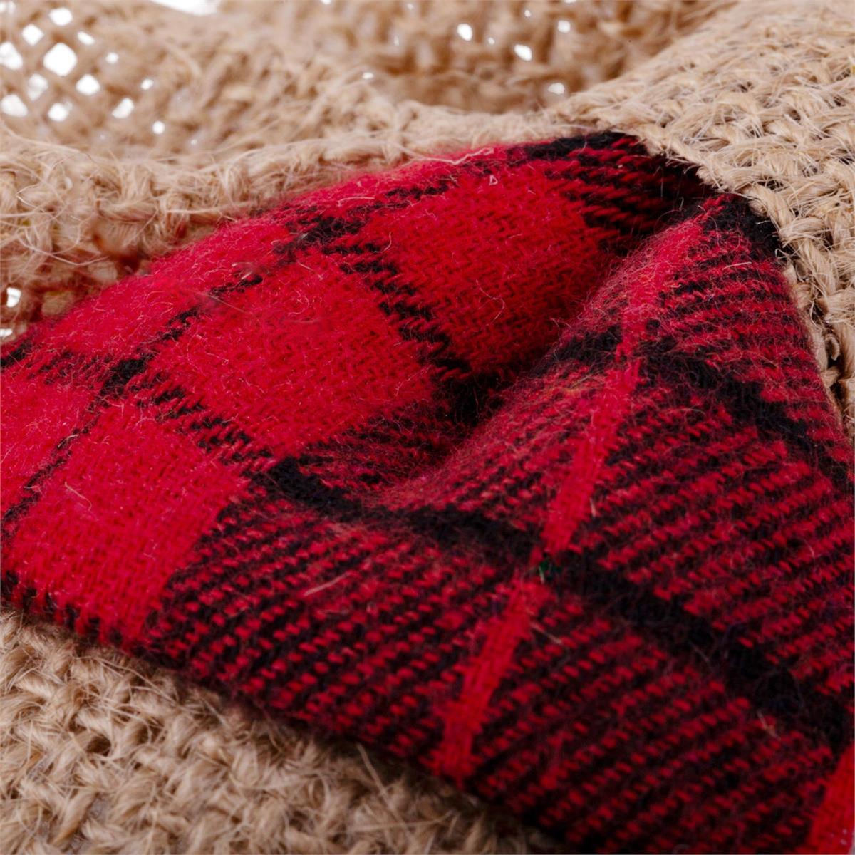 Deco.N 3pk 5x4.5" Jute/Plaid Bow DÃ©cor,T.O.C.