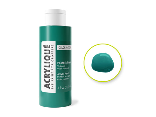 Color Factory: 4oz Acrylique Paint for Crafter's 150 Peacock Green
