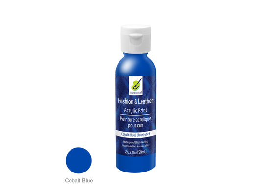 Color Factory: 2oz Fashion & Leather Acrylic Paint LD01-LD10 LD04) Cobalt Blue