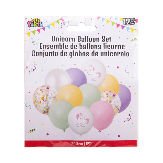 Let's Party,12-pc U-corn 12"Balloon Set