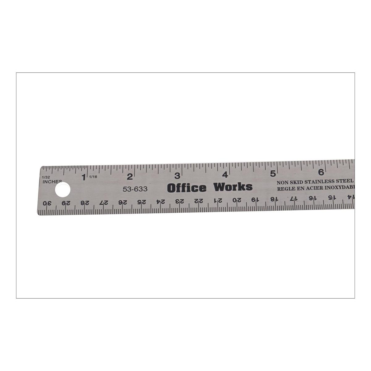 O.WKs. 12" S/S Ruler w/Cork Backing pbh