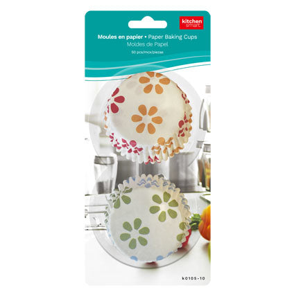 PAPER BAKING CUPS - 50PCS LARGE-2 ASST.FLOWERS