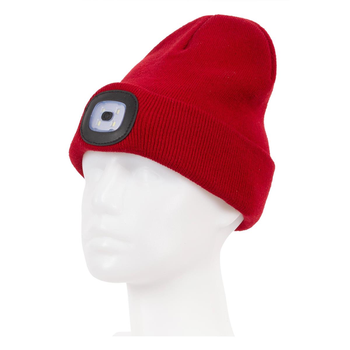 NordicT. Beanie w/Removeable LED Lt ,USB Rechargeable, o/s, 3/c, h/c