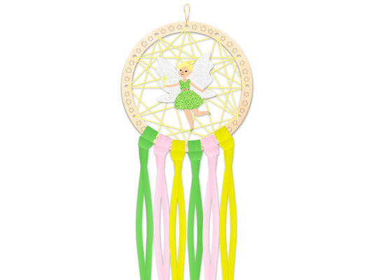 Krafty Kids Kit: DIY Wooden Dream Catcher Kit W/Ribbon Tails B) Fairy